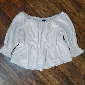 Lane Bryant Linen Peasant Top Women's Size 4X Milkmaid Hippie Boho Fairy Forest